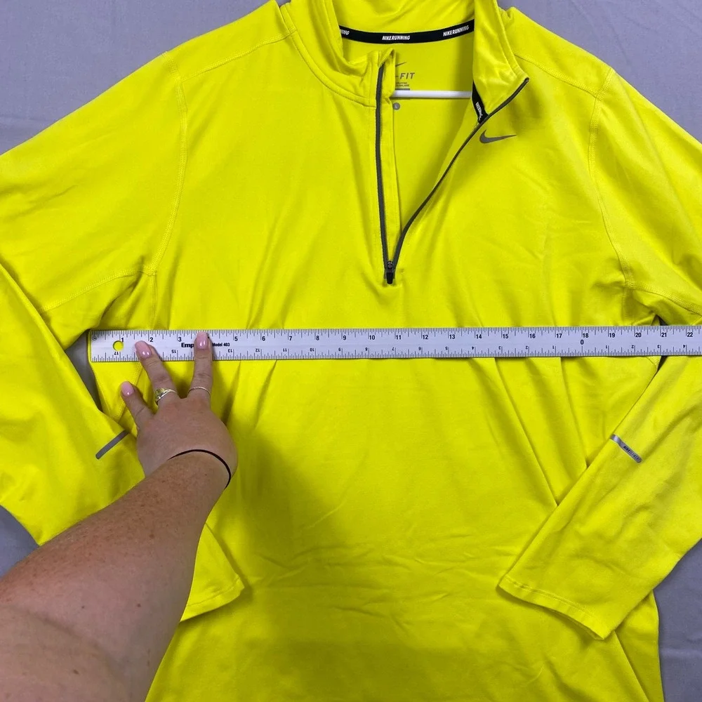 Nike Dri-Fit Half Zip Running Pullover Mens Large Volt Yellow Reflective
